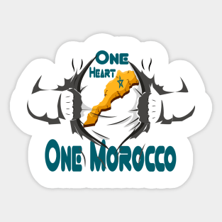one Morocco One Heart Cultural Fusion: One Heart, One Morocco Sticker
